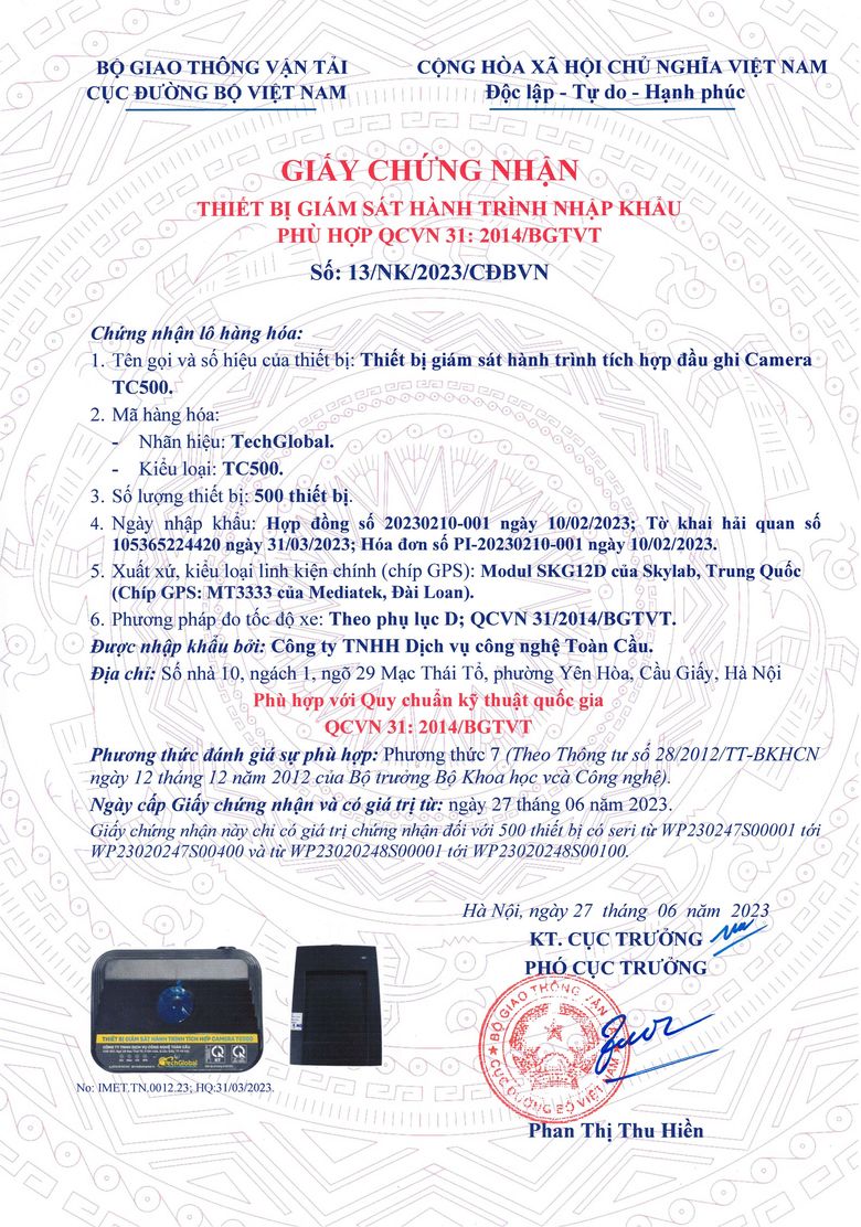 Hợp chuẩn · TC500