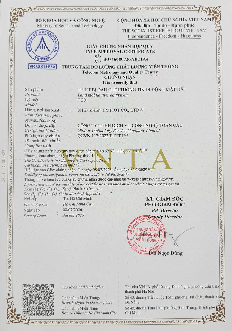 Hợp quy · Định vị TG01